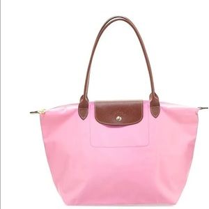 Never used Pink Longchamp Le Pliage tote bag